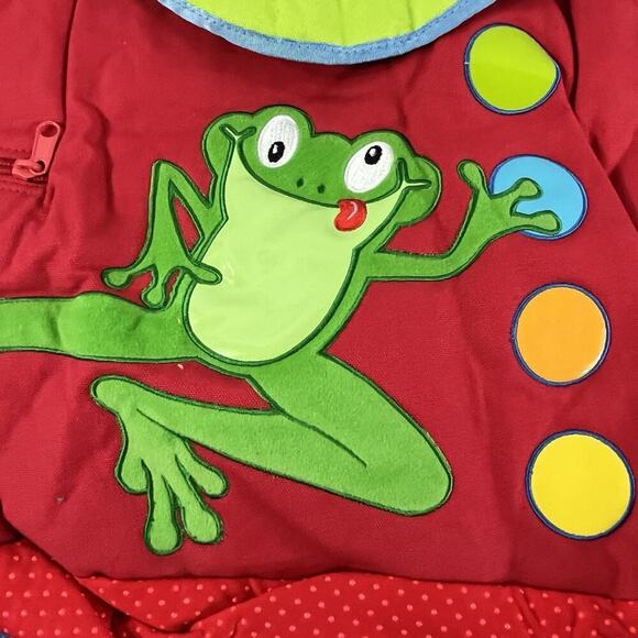 Yottoy Jack Frog Go Go Red Blue Green Back Pack Primary Colors Toddler Pockets - Picture 2 of 12